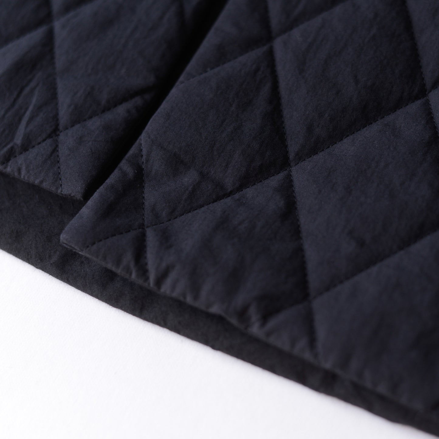 Cotton Quilted Reversible Long Coat Black