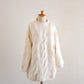 ウール手編みケーブルセーター Off White