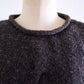 Hand-knitted wool cable sweater, Brown