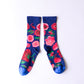 Dark Blue Flowers Socks