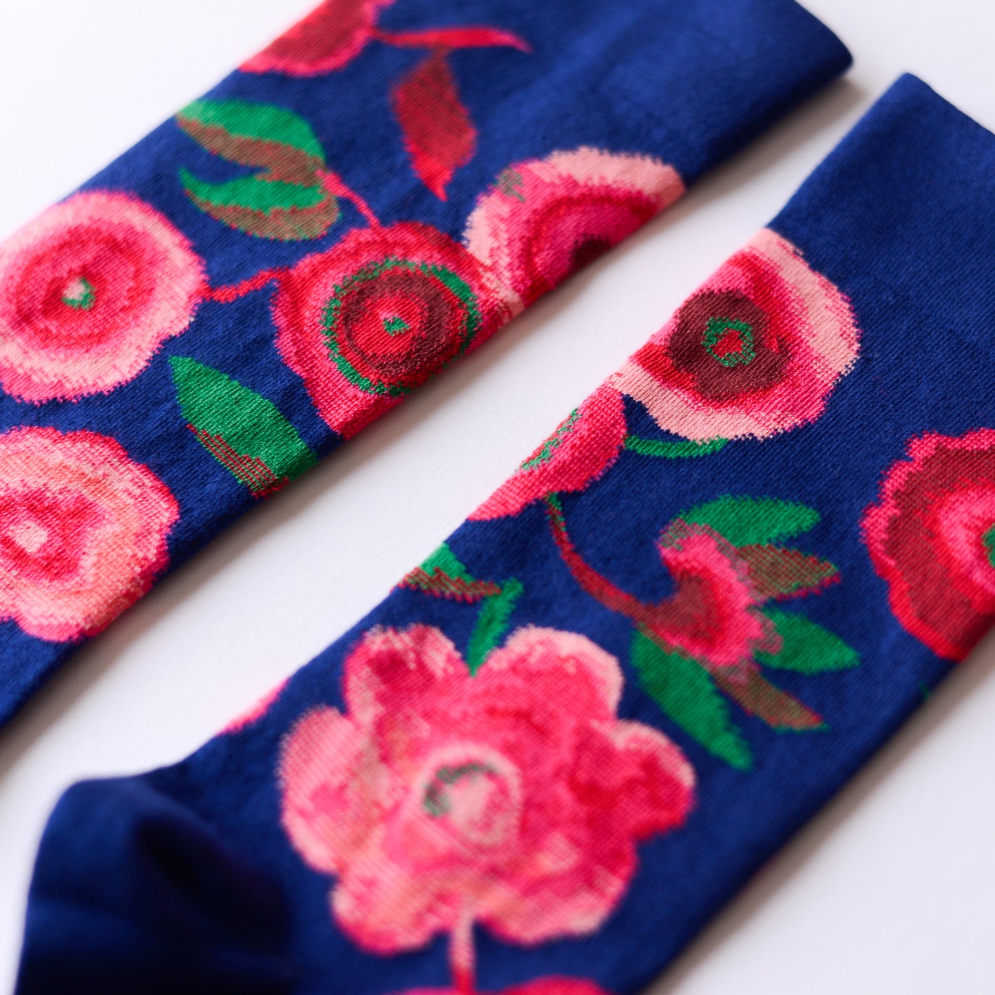 Dark Blue Flowers Socks