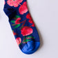 Dark Blue Flowers Socks