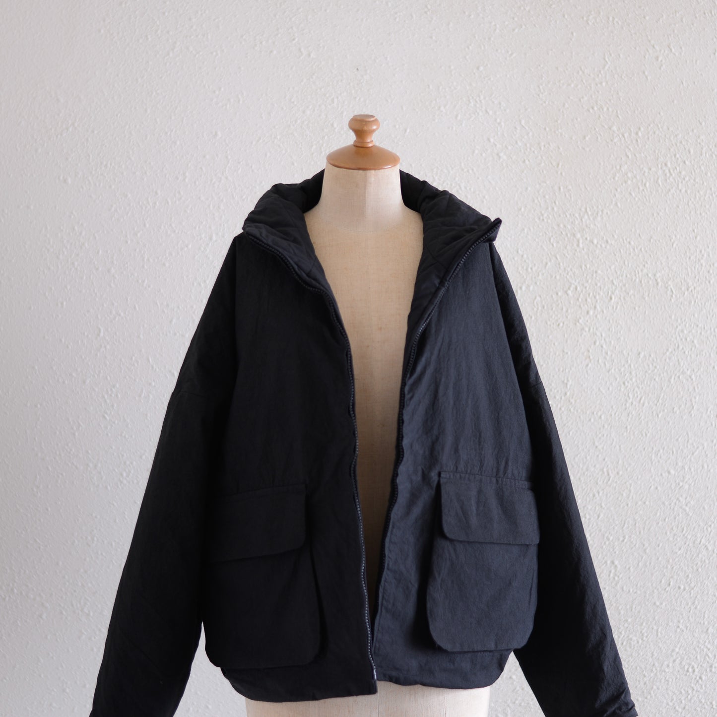 Cotton Quilted Reversible Jacket Black