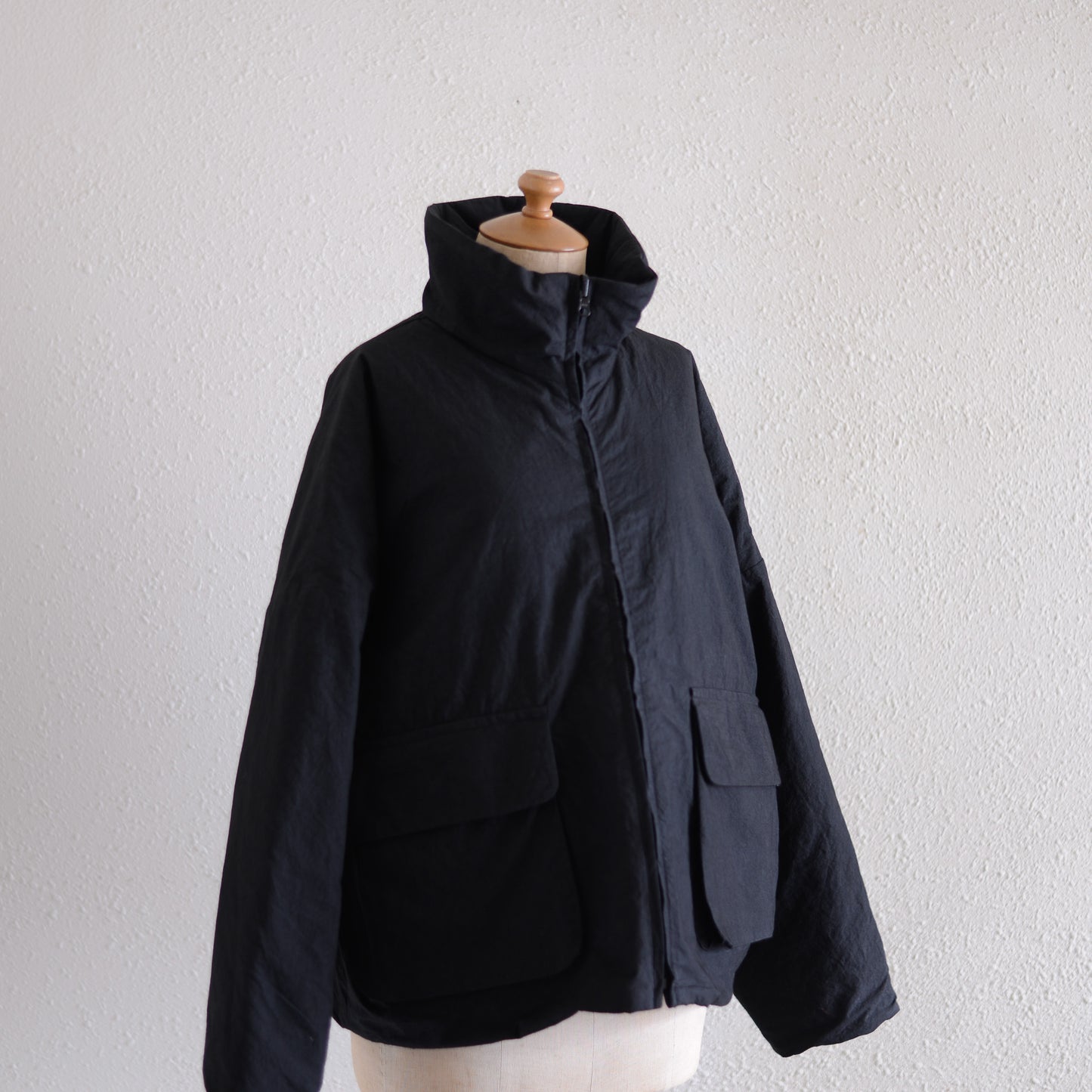 Cotton Quilted Reversible Jacket Black