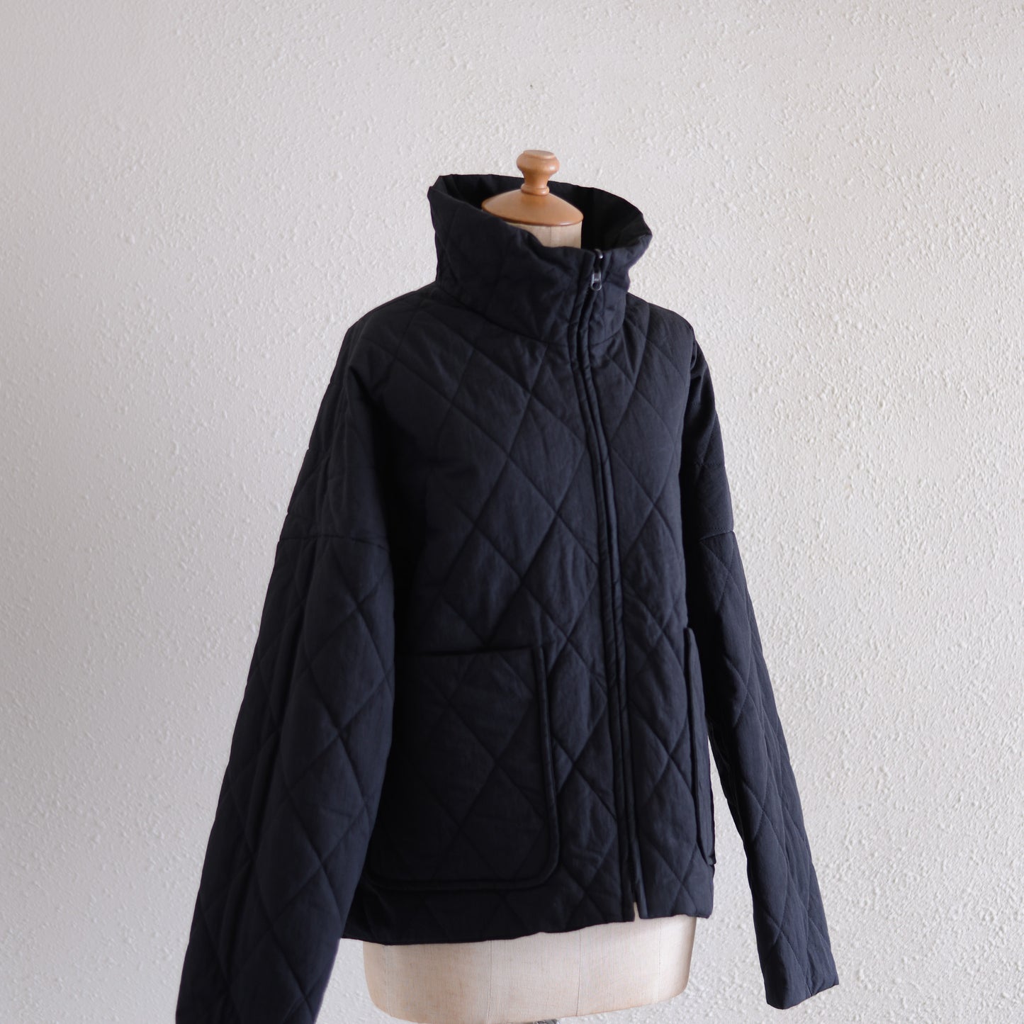 Cotton Quilted Reversible Jacket Black