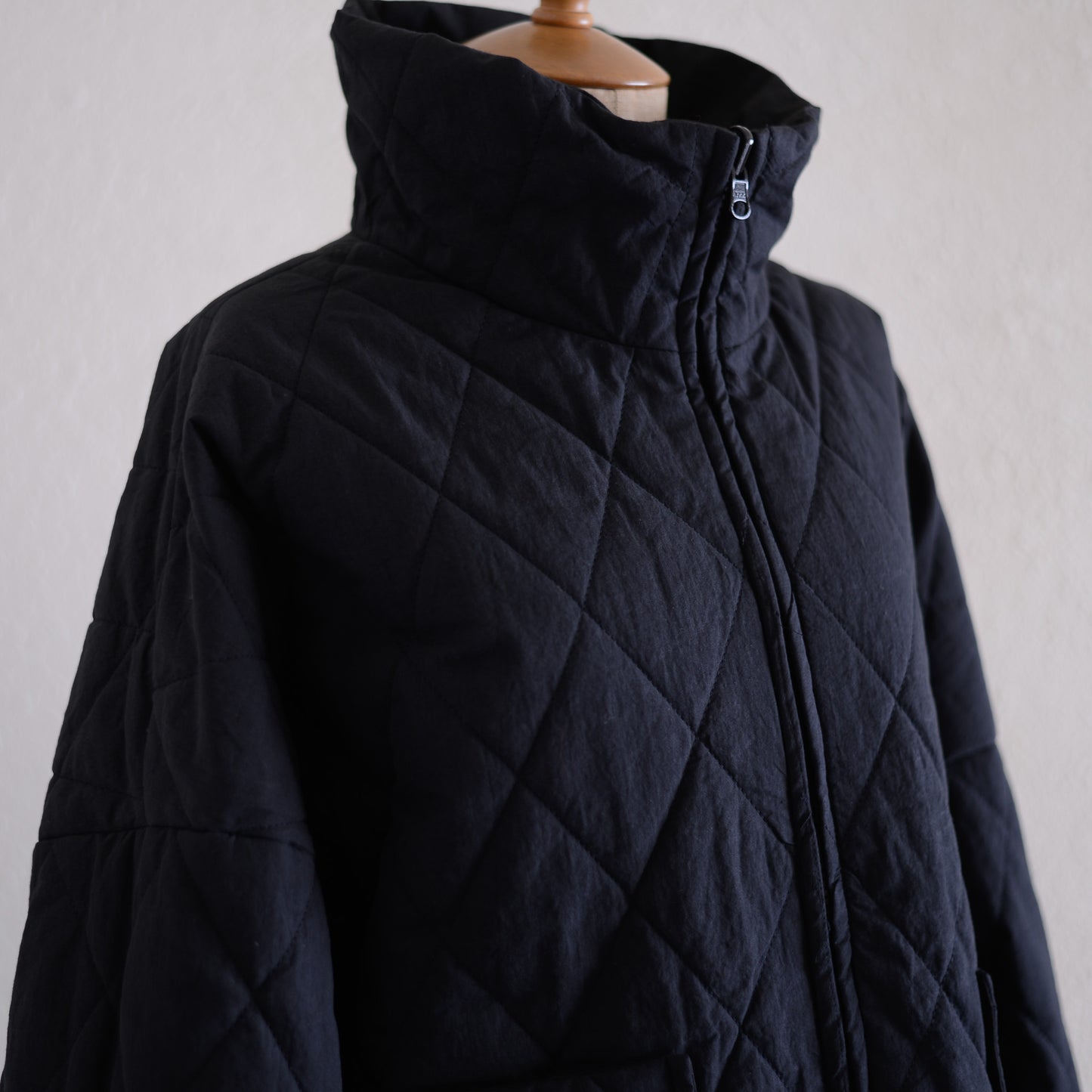 Cotton Quilted Reversible Jacket Black