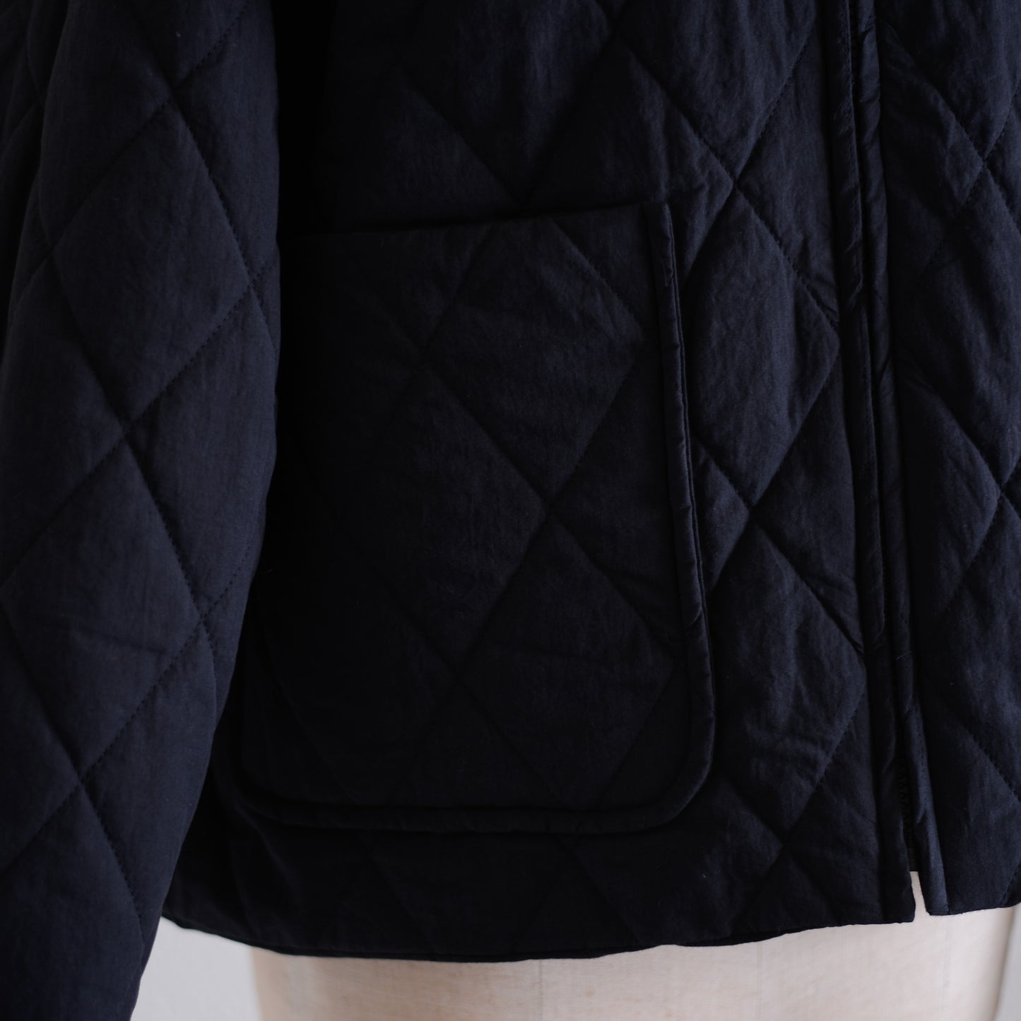 Cotton Quilted Reversible Jacket Black