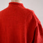 Wool hand knitted cable cardigan in red