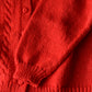 Wool hand knitted cable cardigan in red