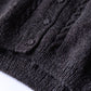 Wool hand knitted cable cardigan in brown