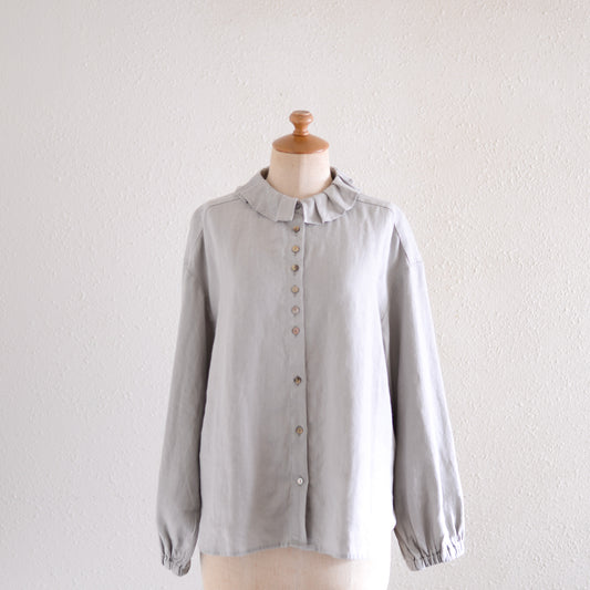 リネンタックカラーブラウス Light Gray