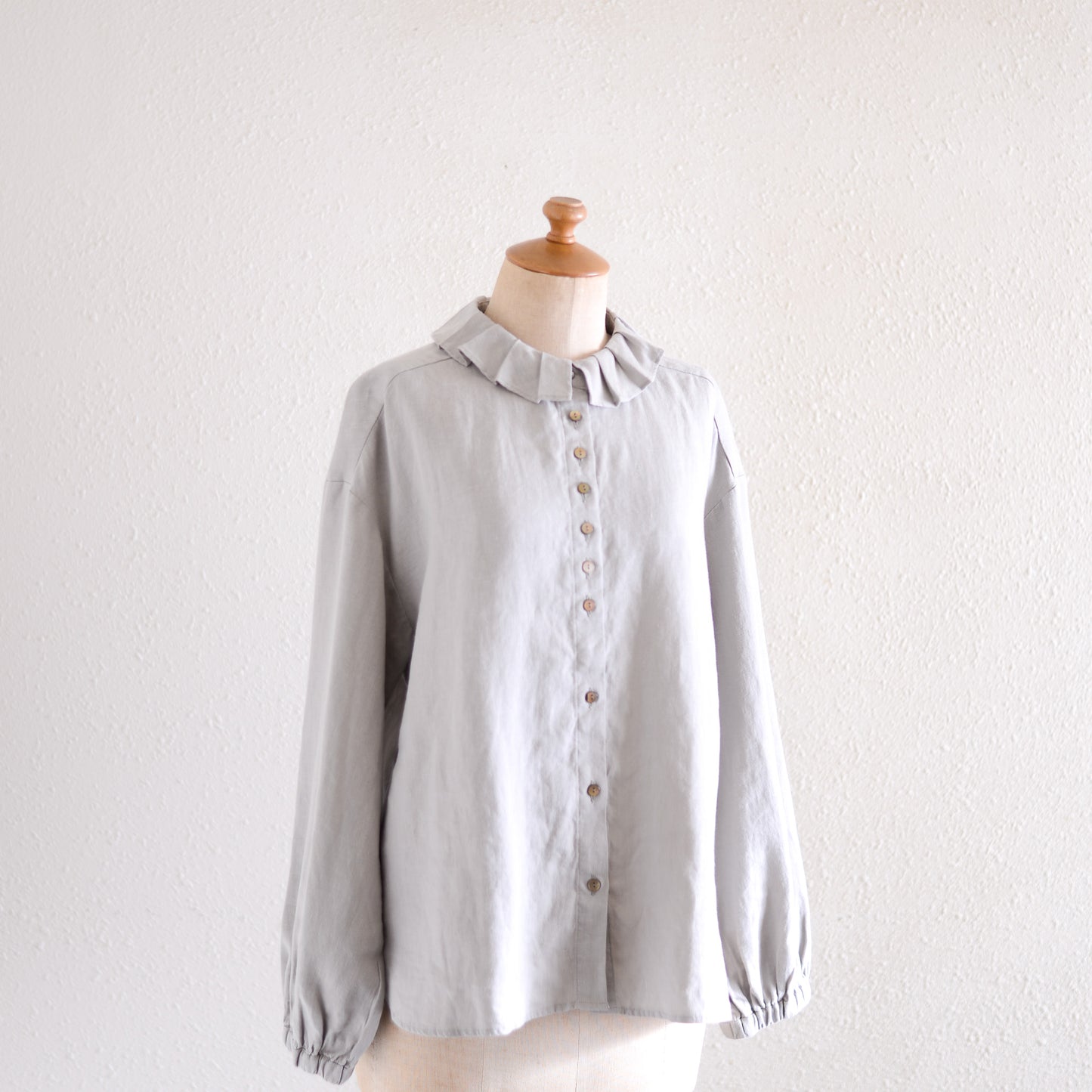 リネンタックカラーブラウス Light Gray