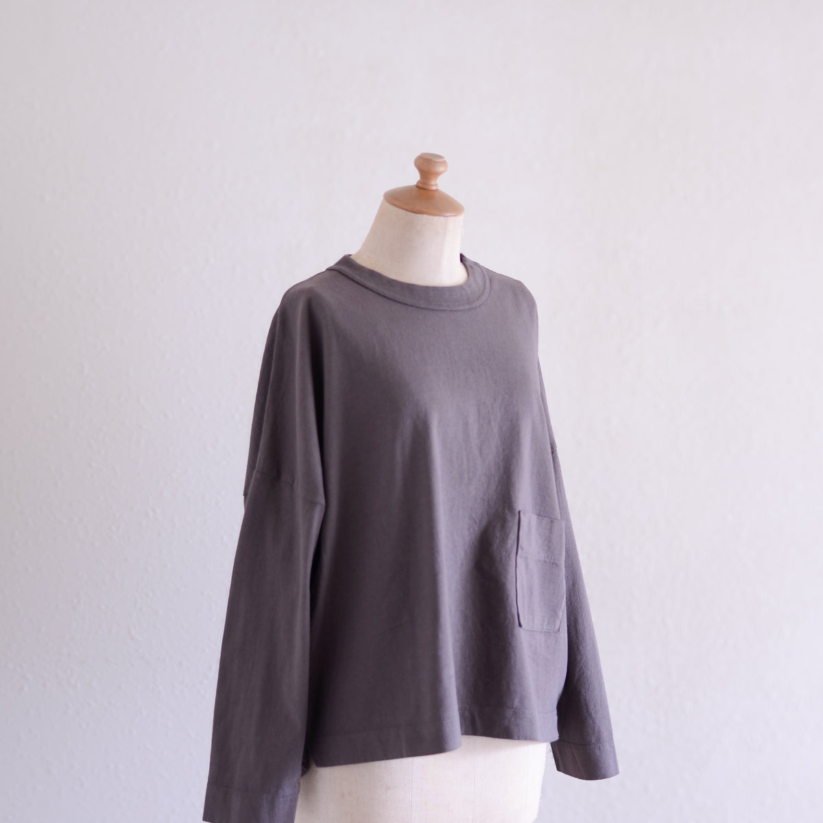 コットンローポケットTシャツ Brown