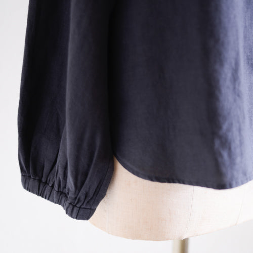 リネンタックカラーブラウス Black