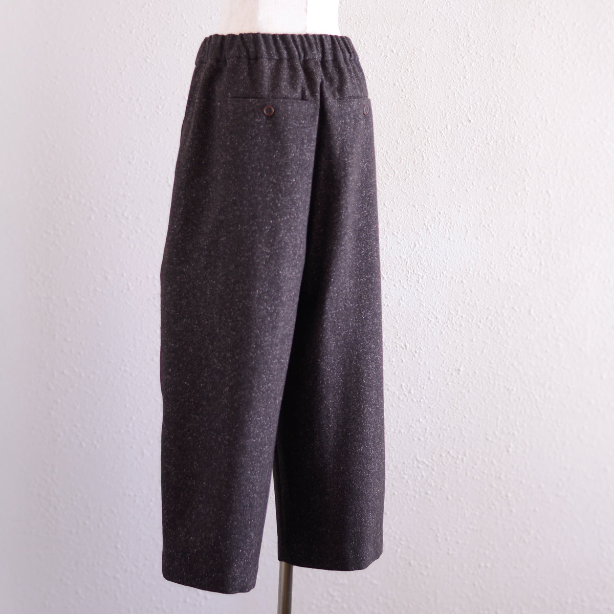 シルクネップホームスパンアンクルパンツ Dark Brown