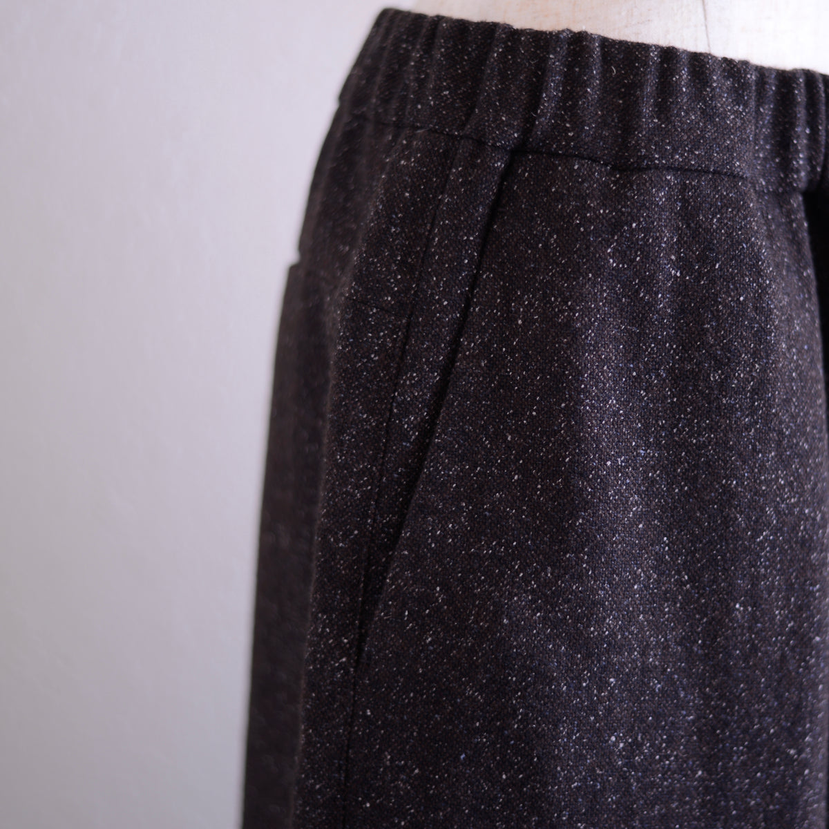 シルクネップホームスパンアンクルパンツ Dark Brown