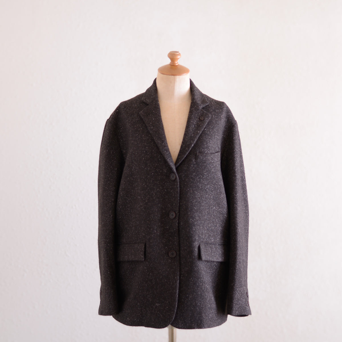 シルクネップホームスパンテーラードジャケット Dark Brown