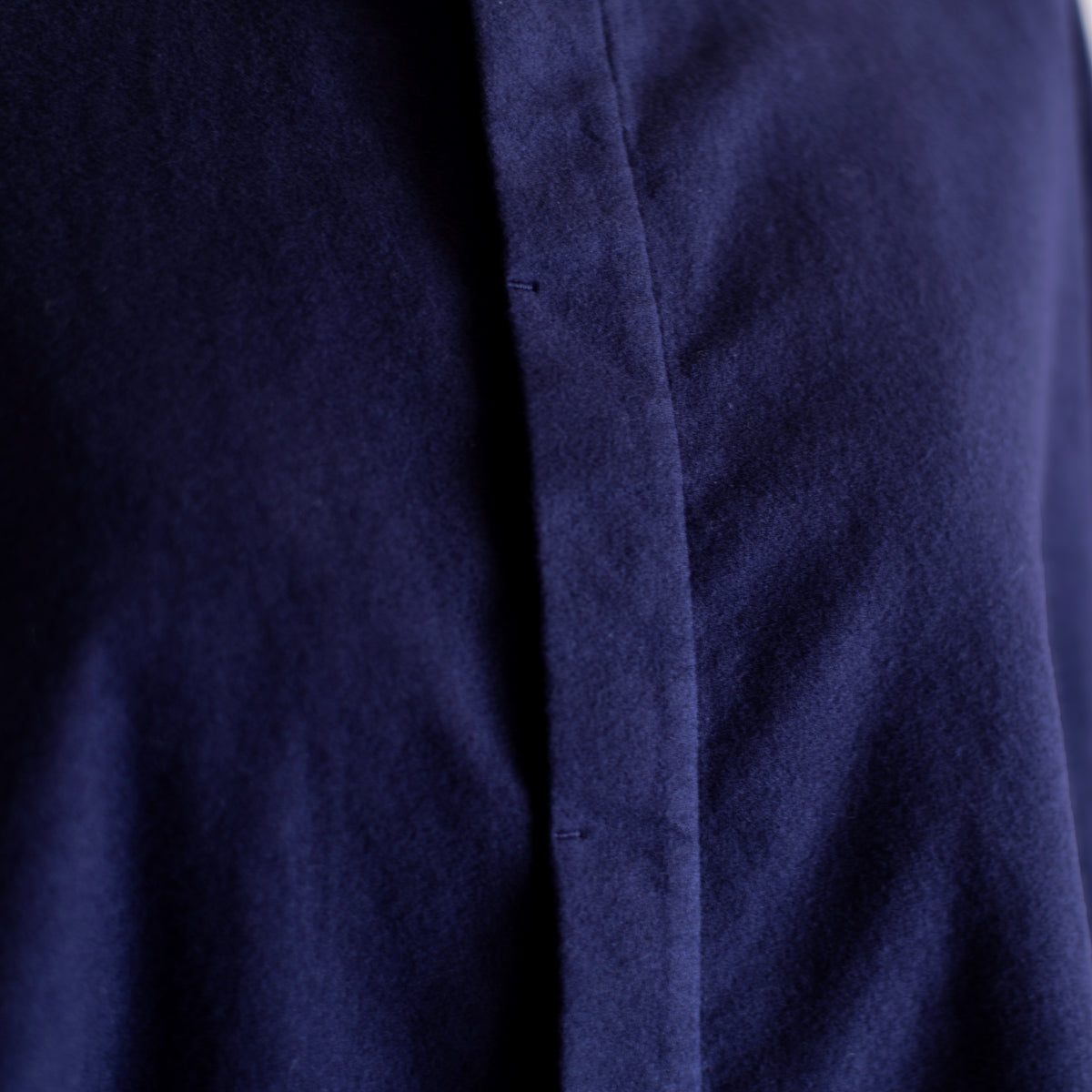 コットンフランネルラウンドカラーシャツ Black Navy