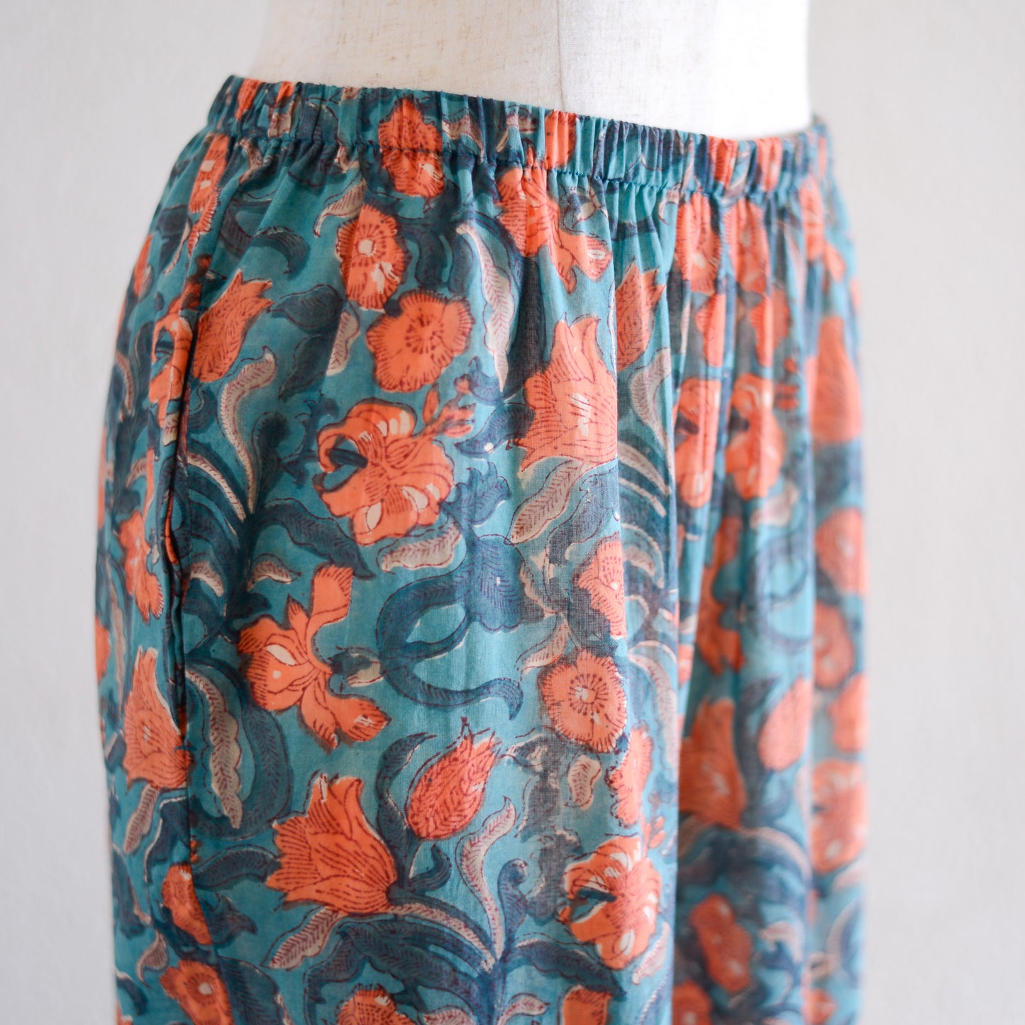 コットンハンドプリンティッドパジャマ Orange Iris