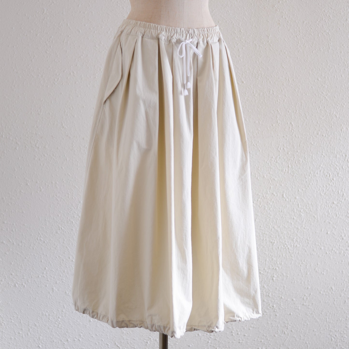 Cotton Parachute Skirt in Ivory