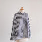 코튼 밴드 컬러 스트라이프 셔츠 Off White × Black