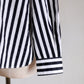 코튼 밴드 컬러 스트라이프 셔츠 Off White × Black