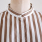 Cotton band collar striped shirt Off White x Brown