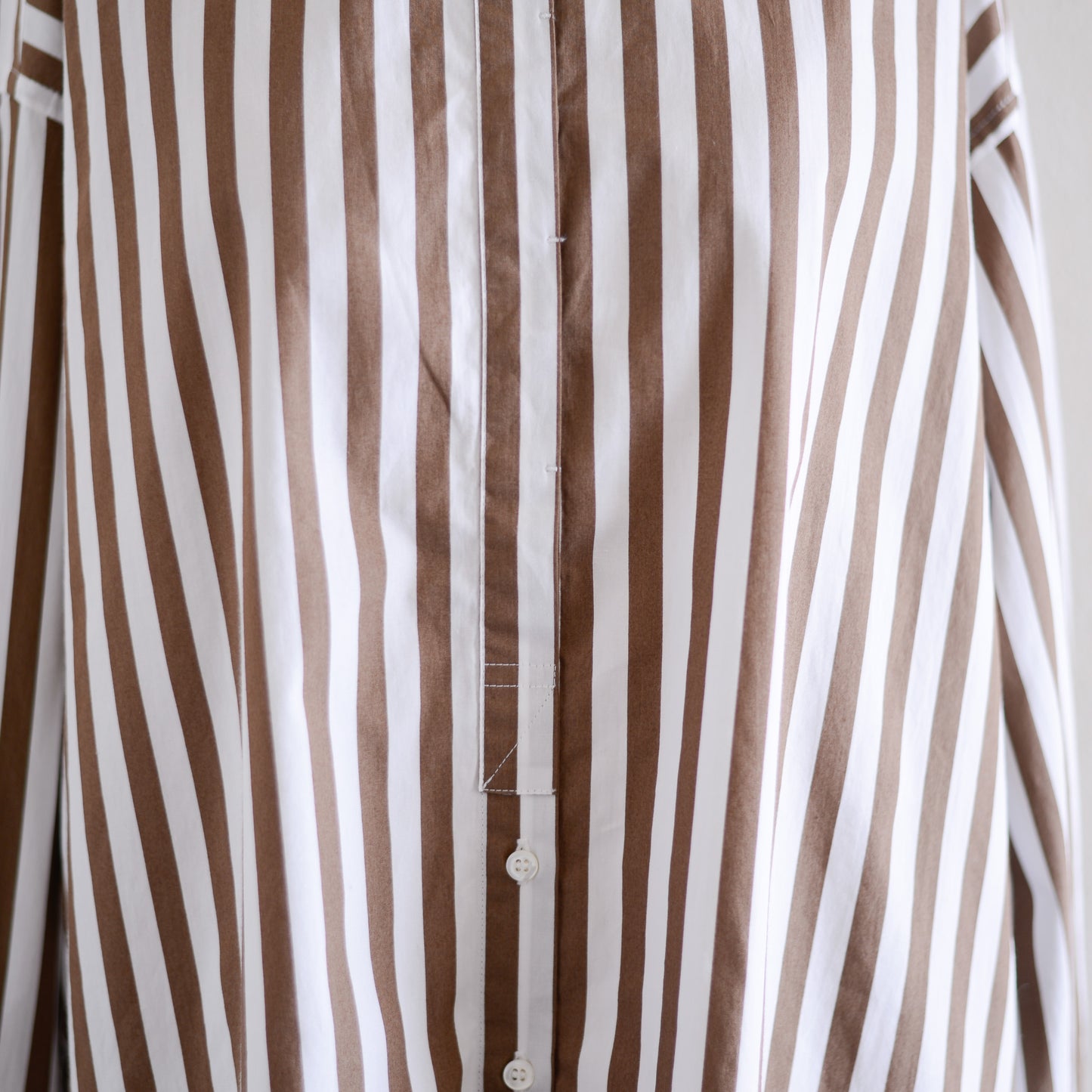 Cotton band collar striped shirt Off White x Brown