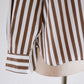 Cotton band collar striped shirt Off White x Brown