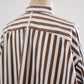 Cotton band collar striped shirt Off White x Brown