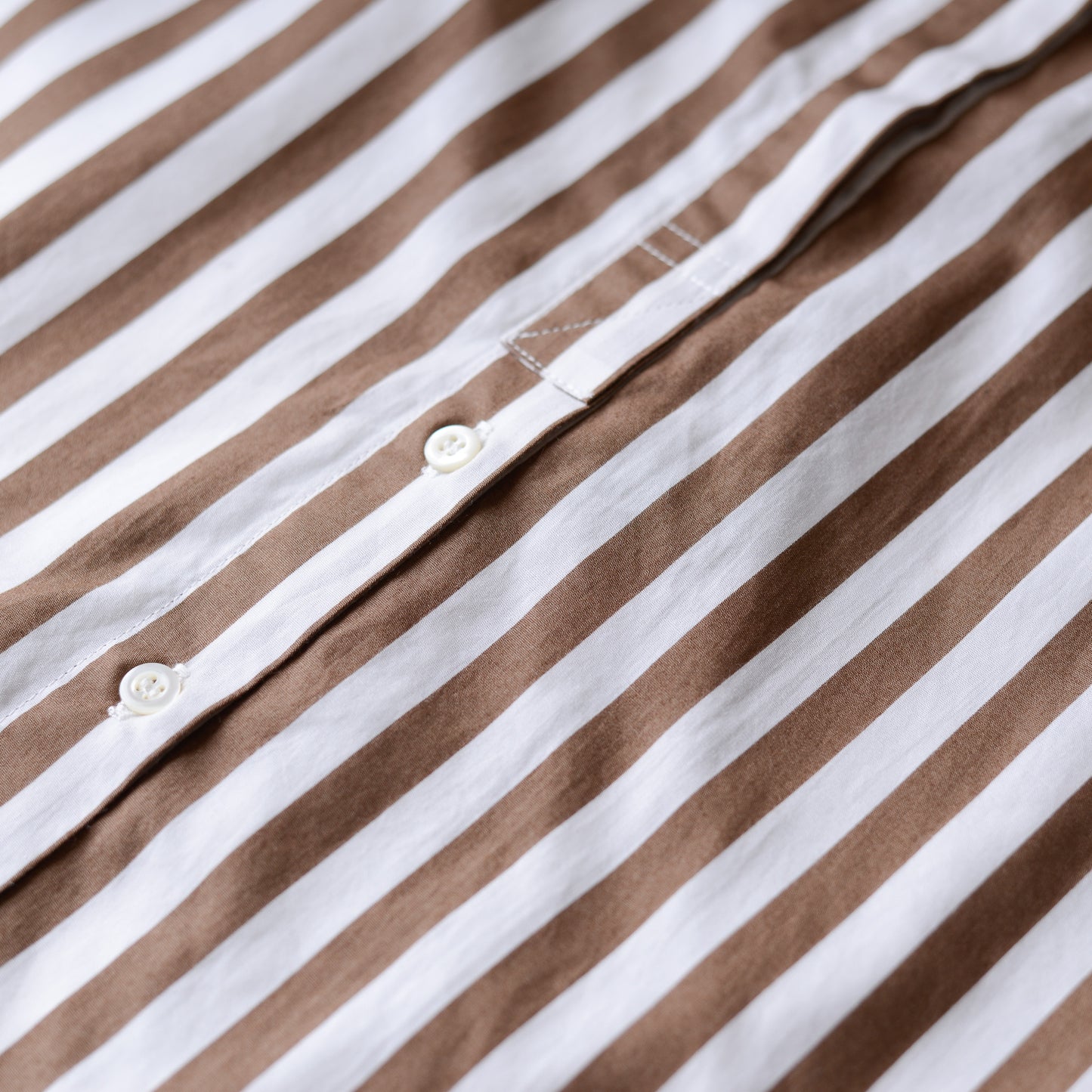 Cotton band collar striped shirt Off White x Brown