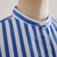 코튼 밴드 컬러 스트라이프 셔츠 Off White × Blue