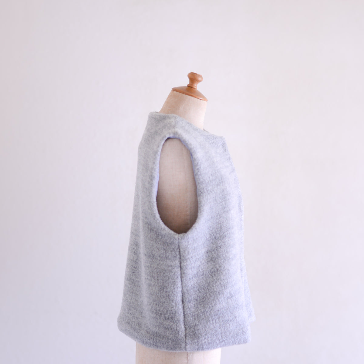 ブリティッシュウールコットンクルーベスト Gray