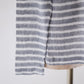 リネンボーダーハイネックプルオーバー Off White × Gray