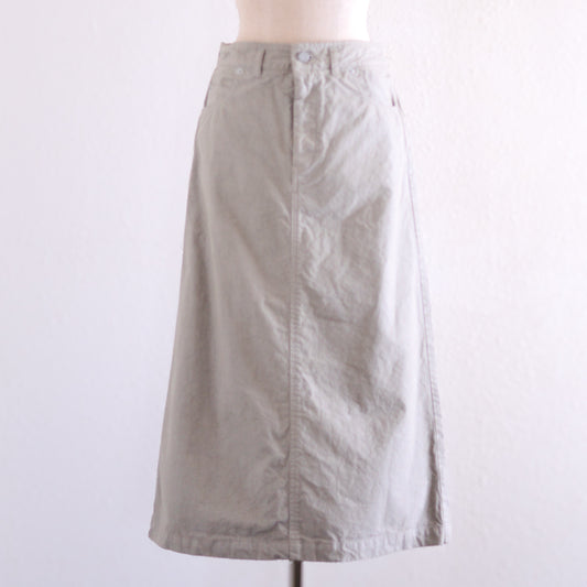 Cotton Tight Long Skirt Gray