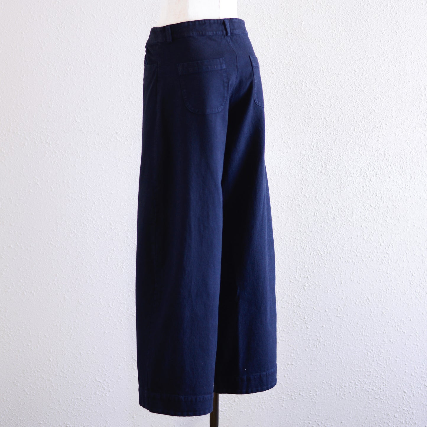 コットンワイドテーパードパンツ Black