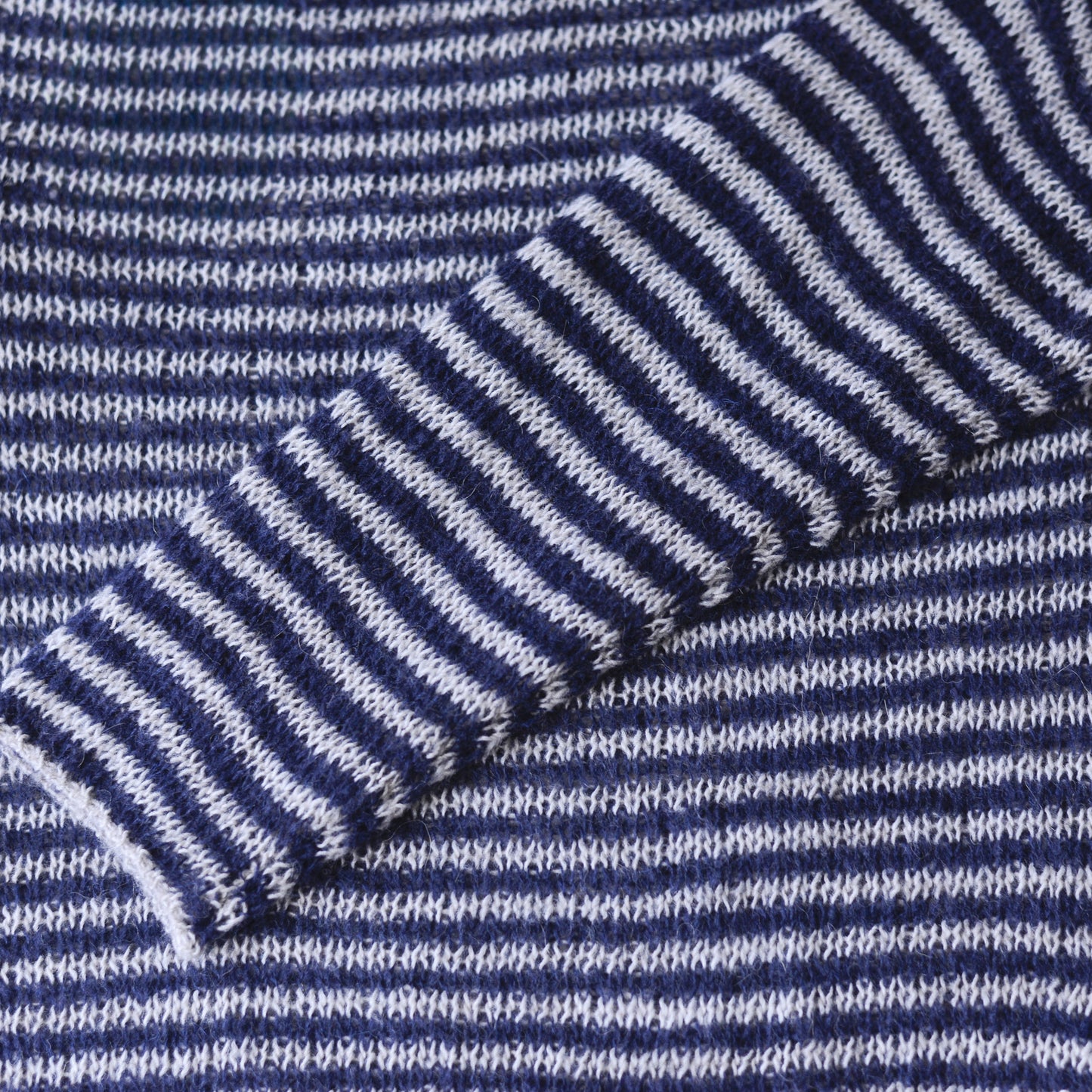 モヘアボートネックボーダーニット Beige × Black