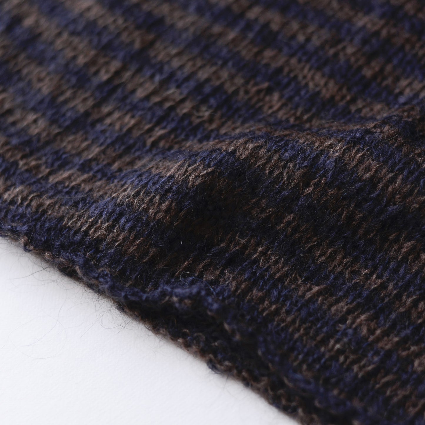 モヘアボートネックボーダーニット Brown × Black