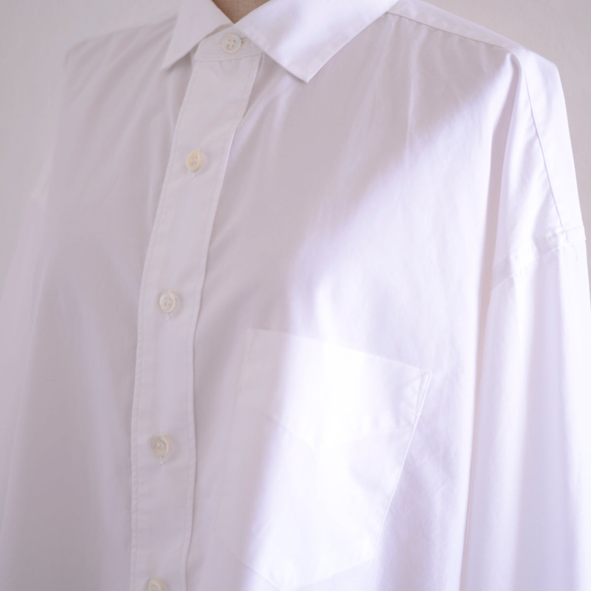コットンワイドスプレッドカラーシャツ Off White