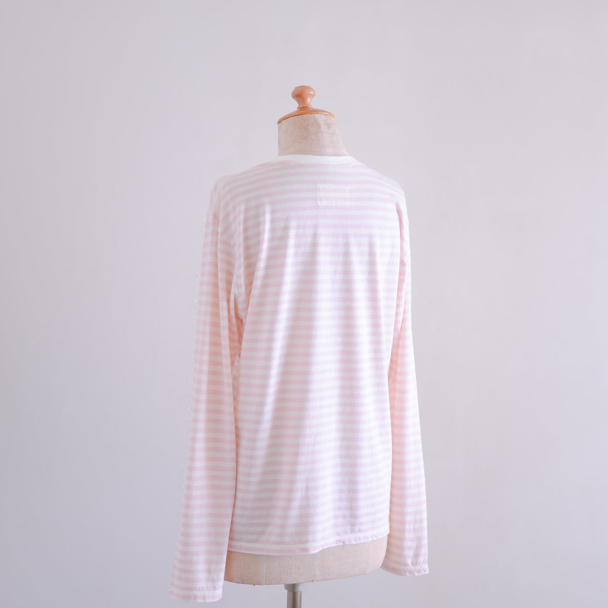 コットンウールボーダーT 生成×Pink