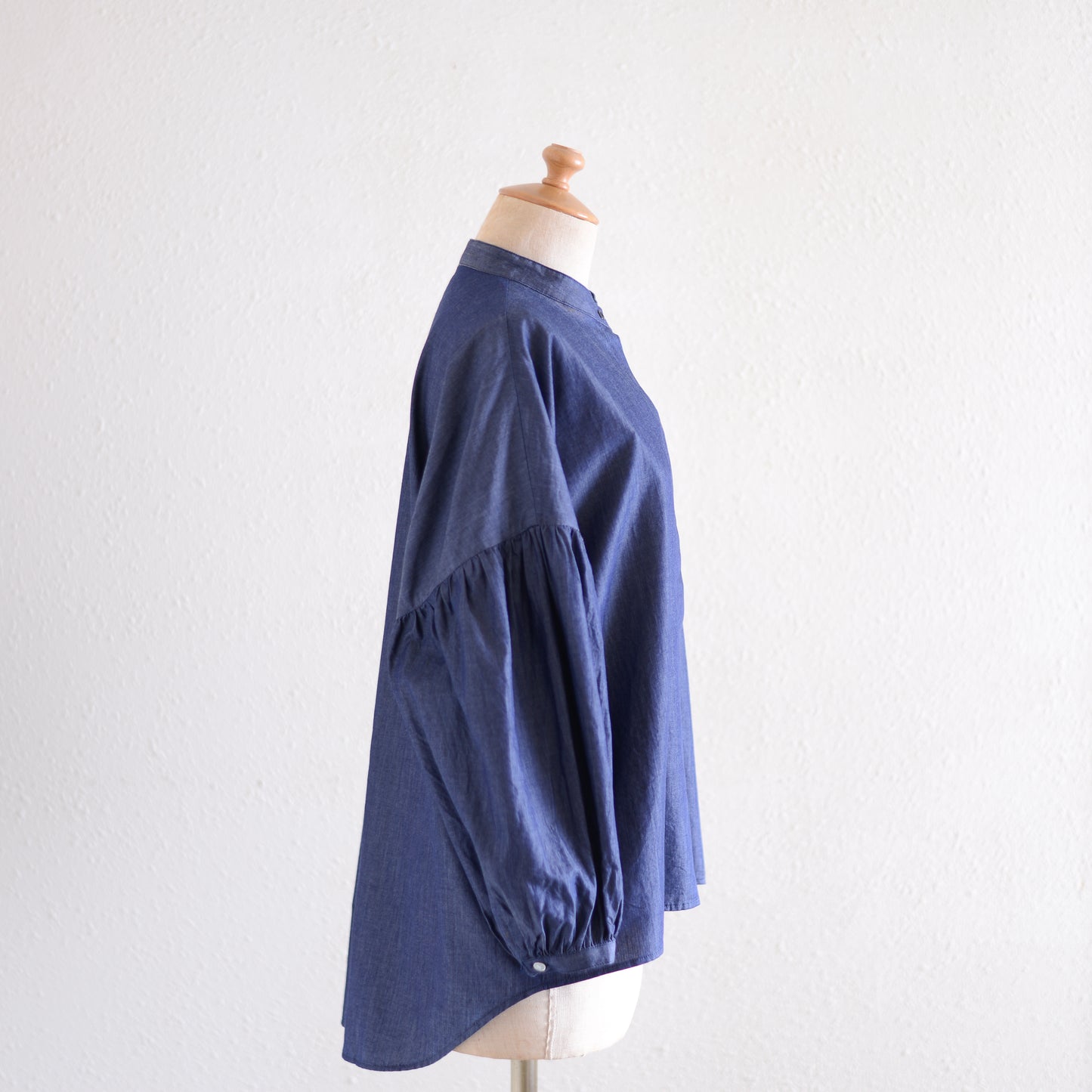 コットンパフスリーブブラウス Indigo