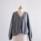 コットン裏毛Vネックカーディガン Charcoal Gray