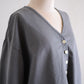 コットン裏毛Vネックカーディガン Charcoal Gray