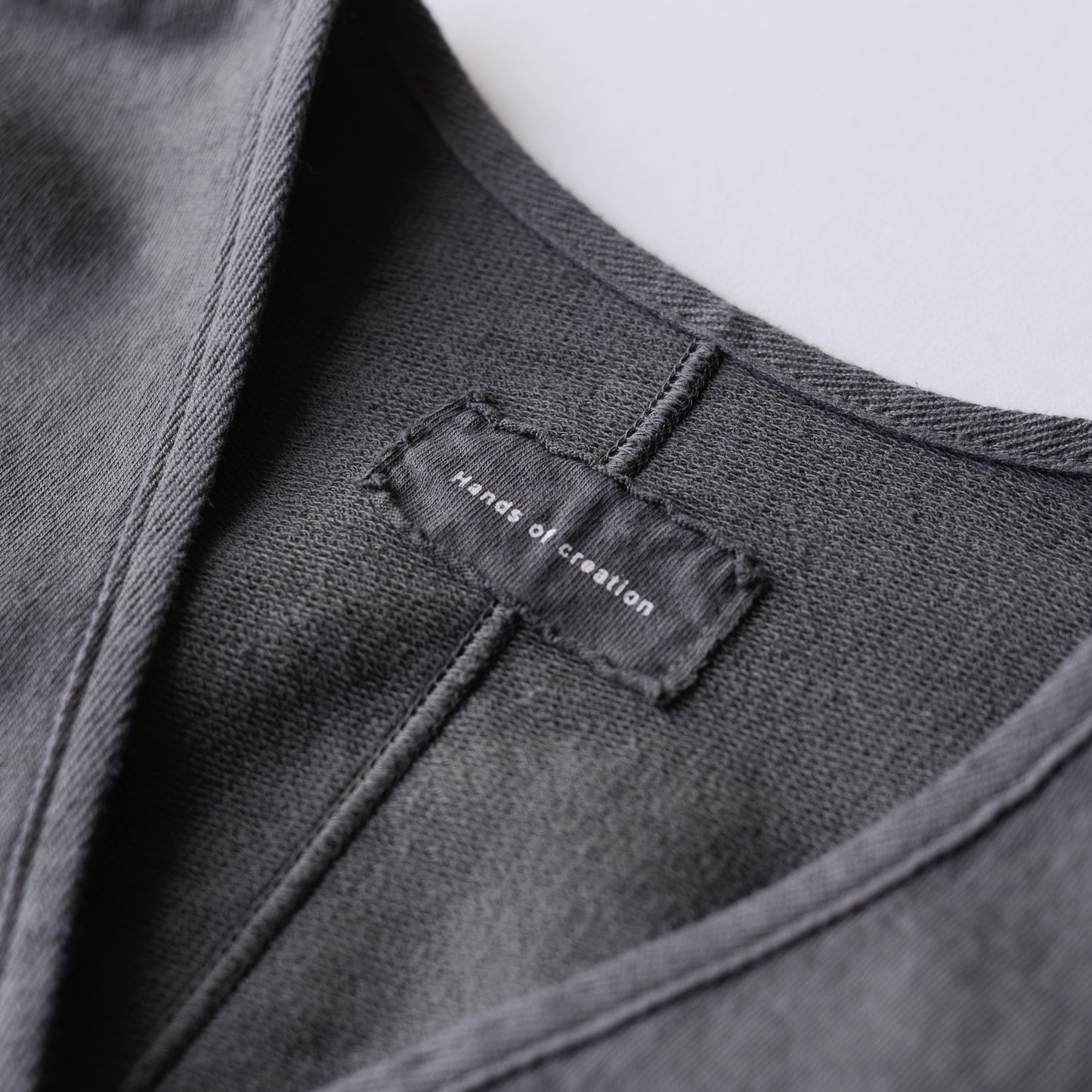 コットン裏毛Vネックカーディガン Charcoal Gray