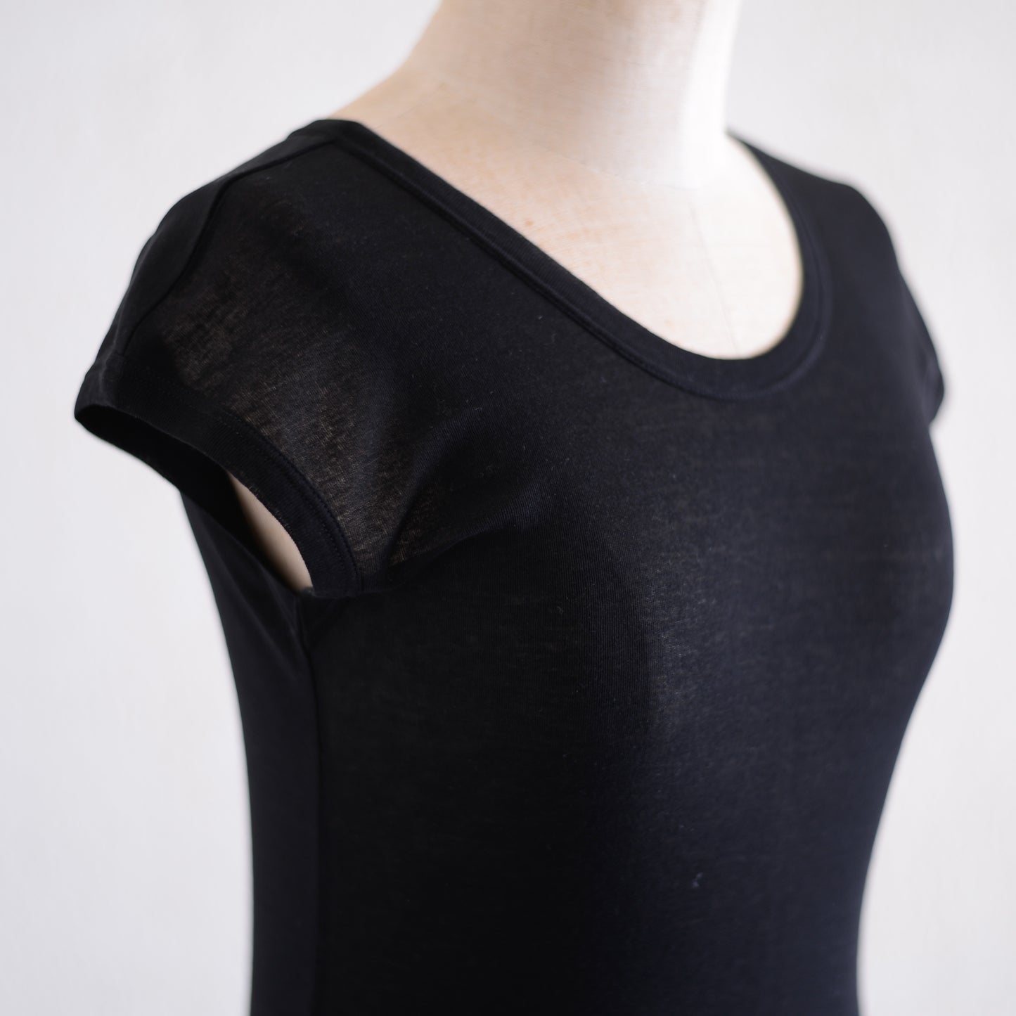 ストレッチコットンフレンチプルオーバー Black