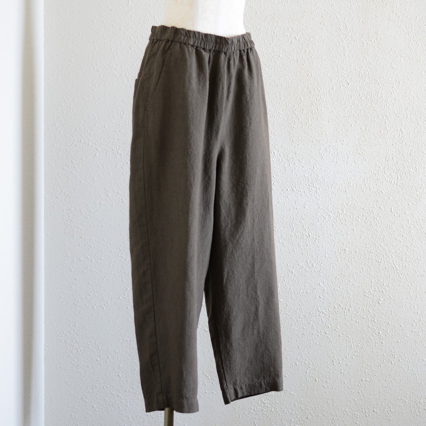 Linen Easy Tapered Pants Charcoal Gray