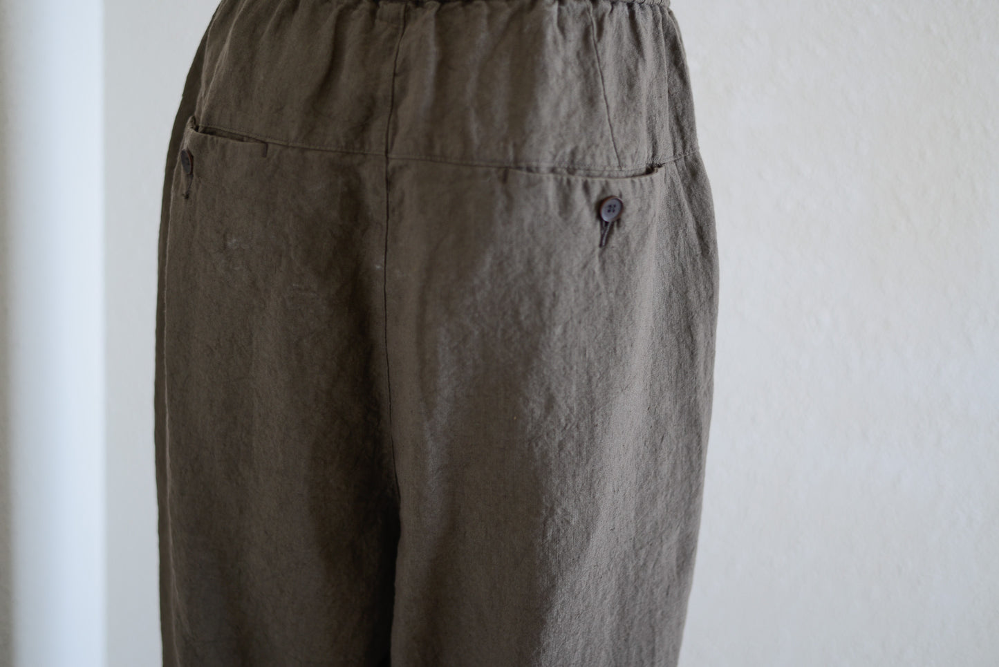 Linen Easy Tapered Pants Charcoal Gray