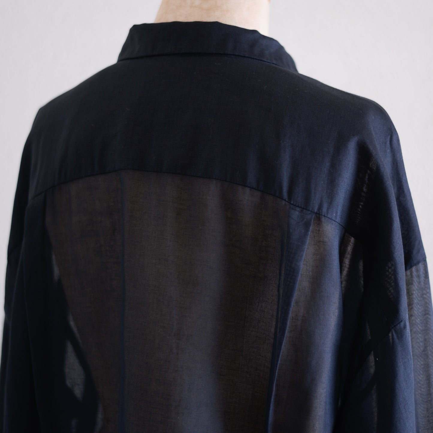 コットンフラップポケットシアブラウス Black