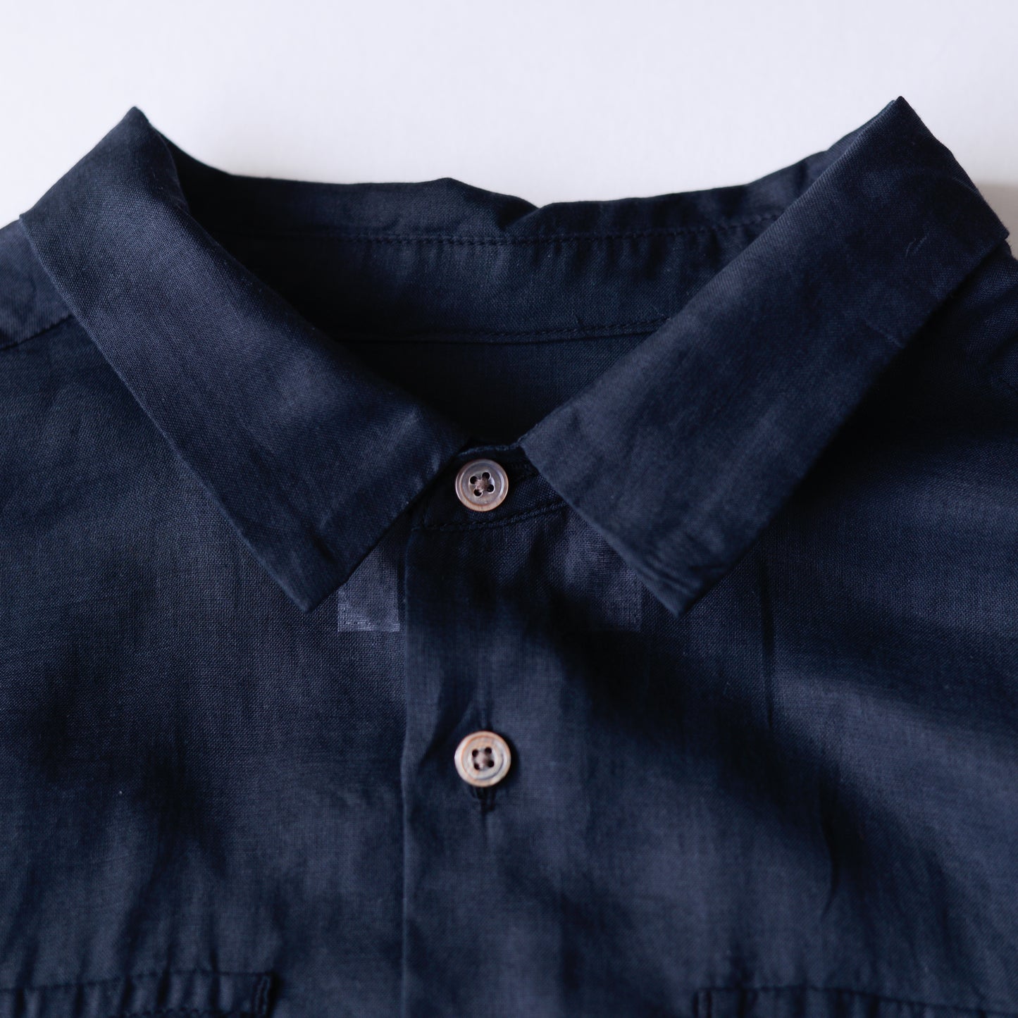 コットンフラップポケットシアブラウス Black