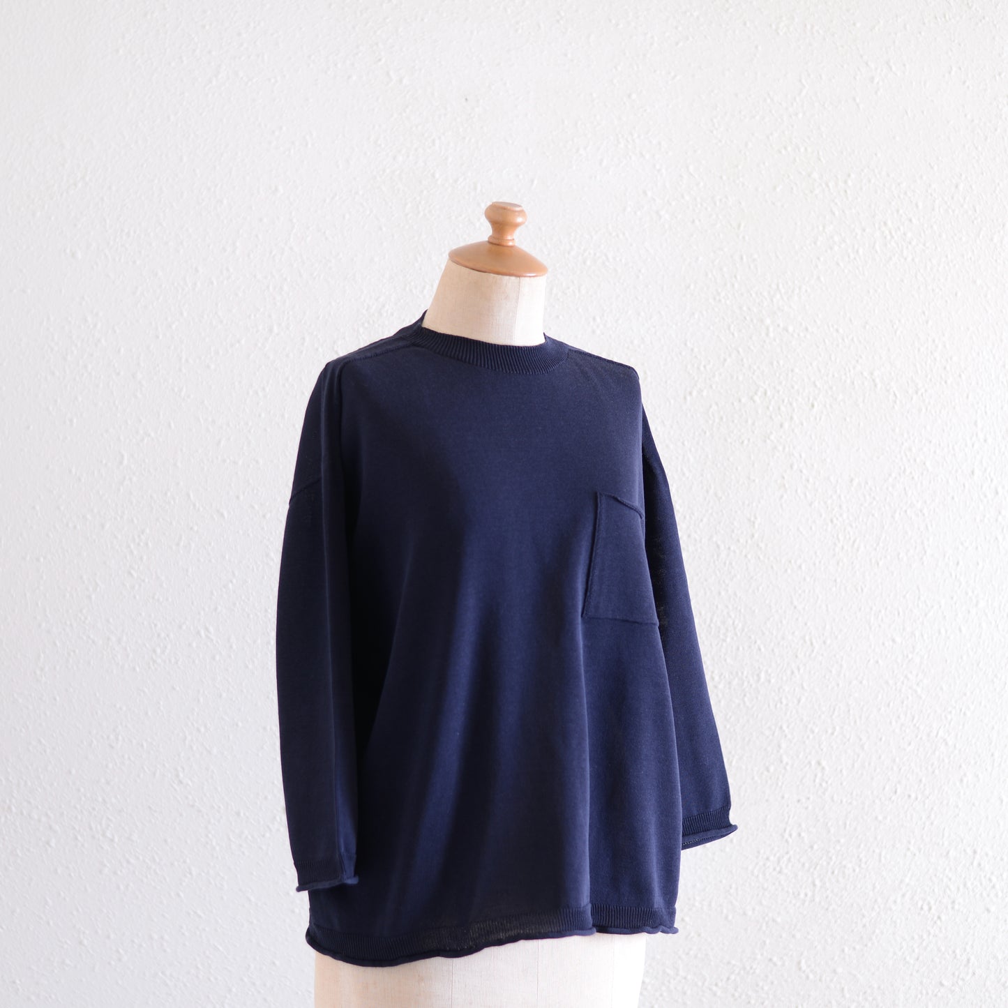 コットンホールガーメントポケットプルオーバーNavy